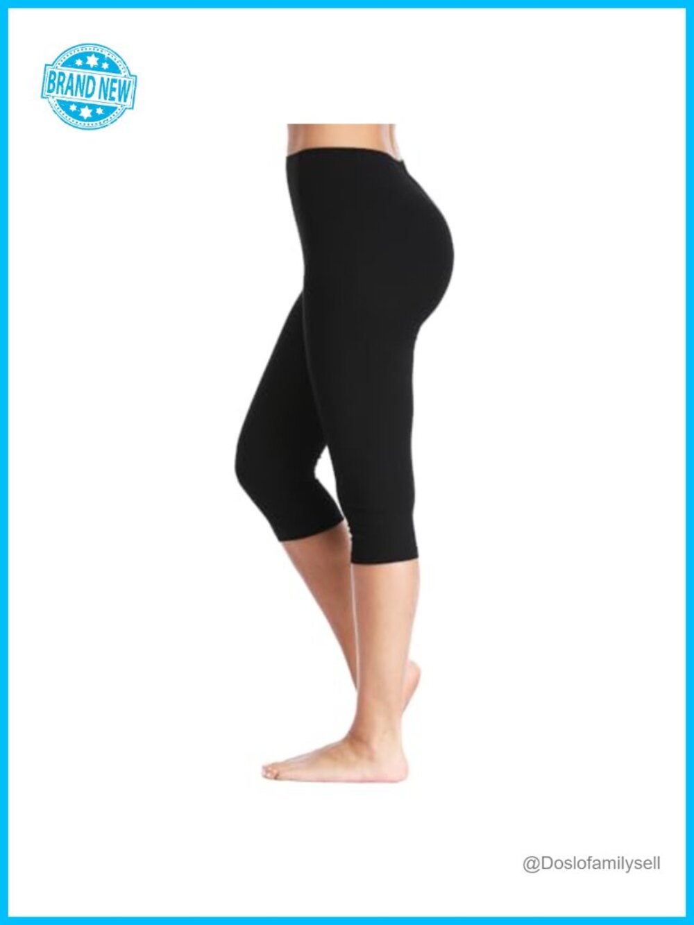 Women's Soft Capri Leggings 3/4 Length Stretch Yoga Workout Pants